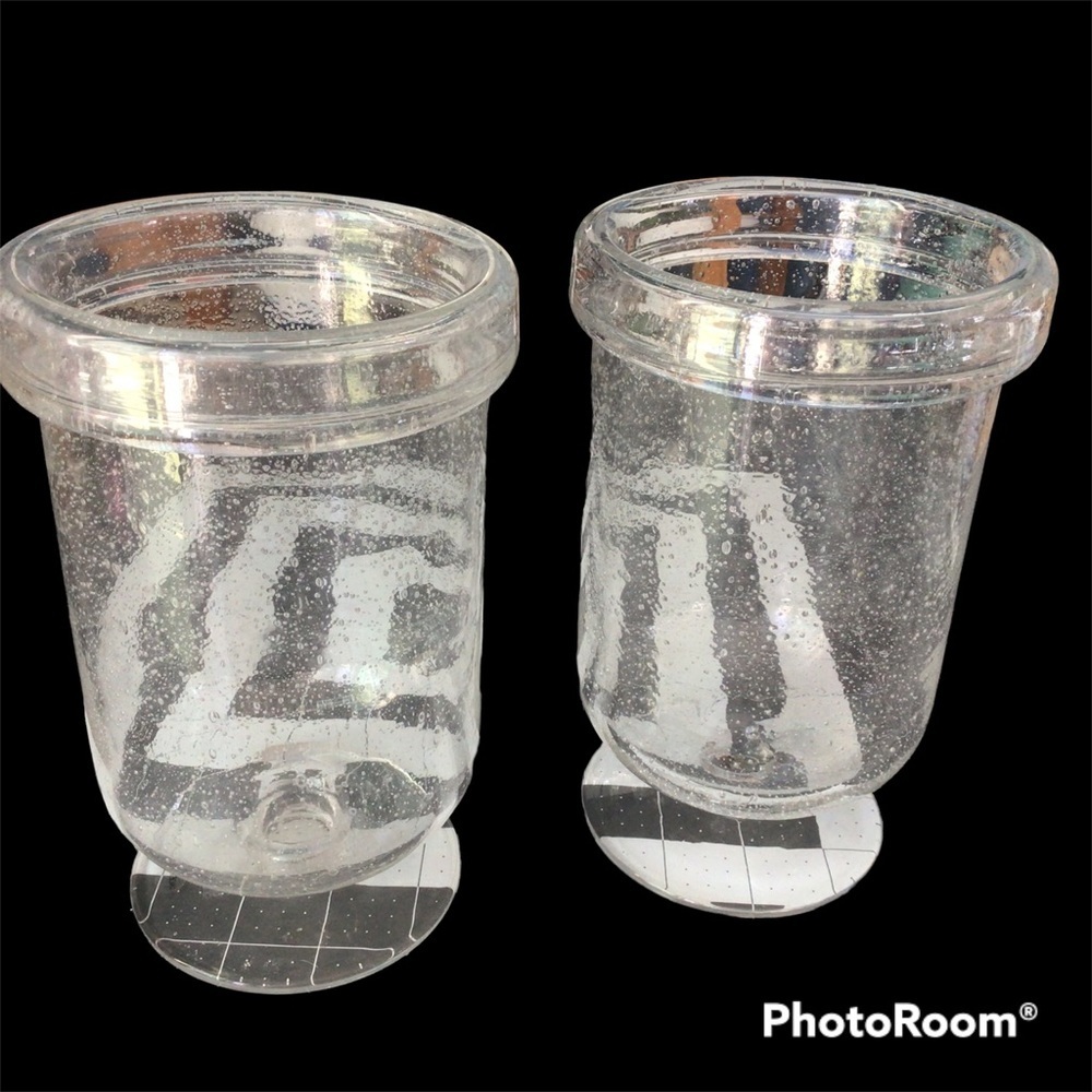 Hand blown bubble glass vases